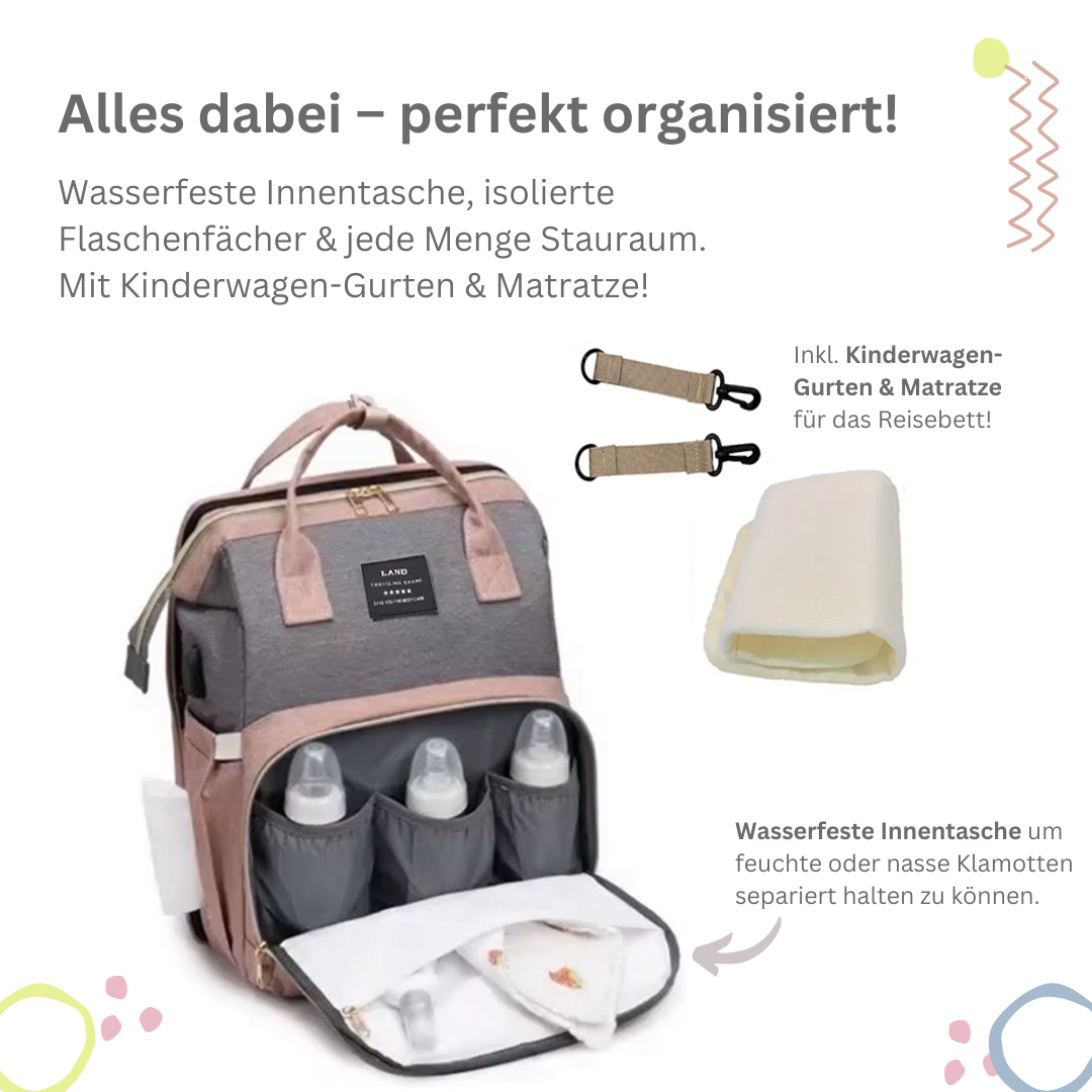 Lulla 2-in-1 Wickelrucksack mit Reisebett