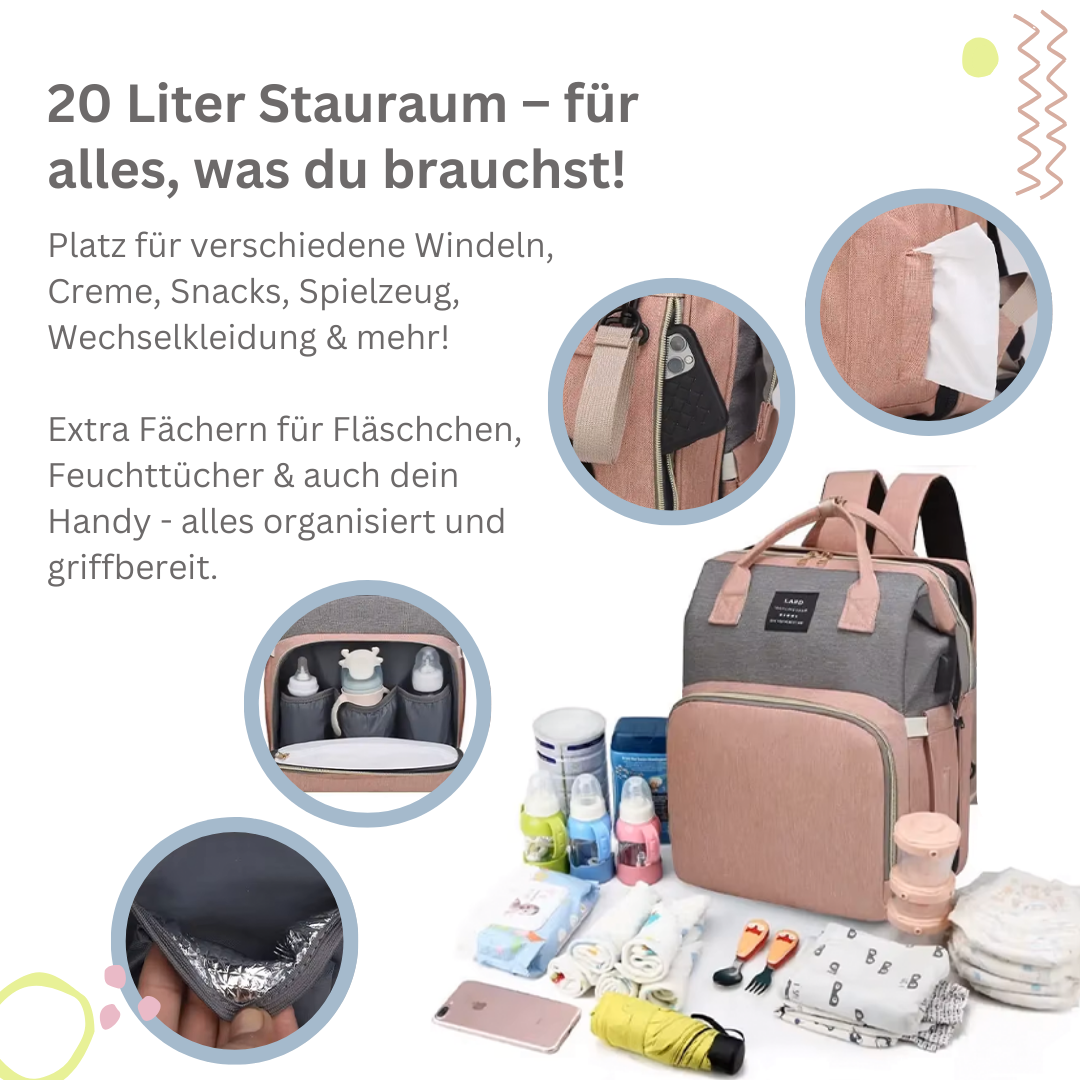 Lulla 2-in-1 Wickelrucksack mit Reisebett