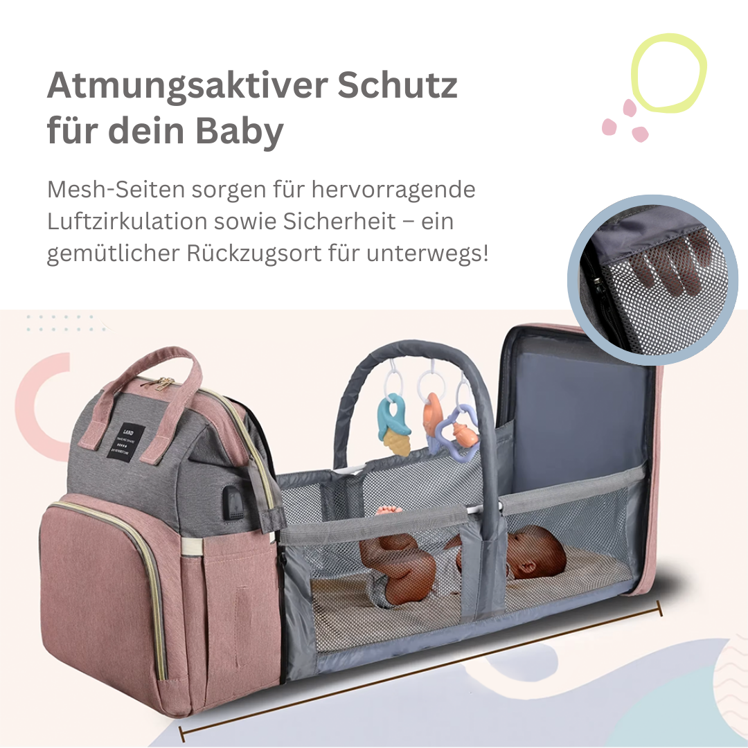 Lulla 2-in-1 Wickelrucksack mit Reisebett