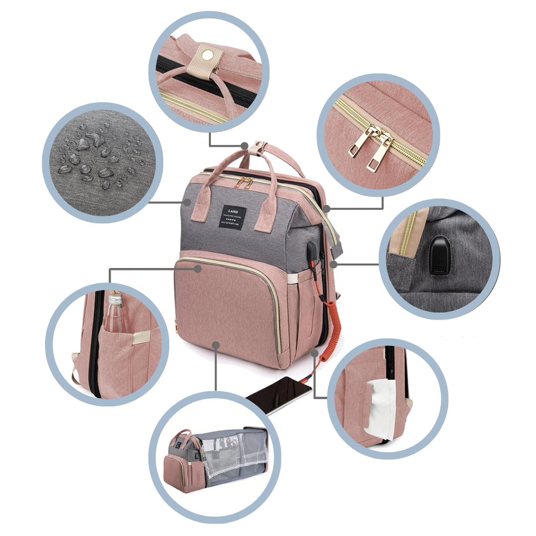 Lulla 2-in-1 Wickelrucksack mit Reisebett
